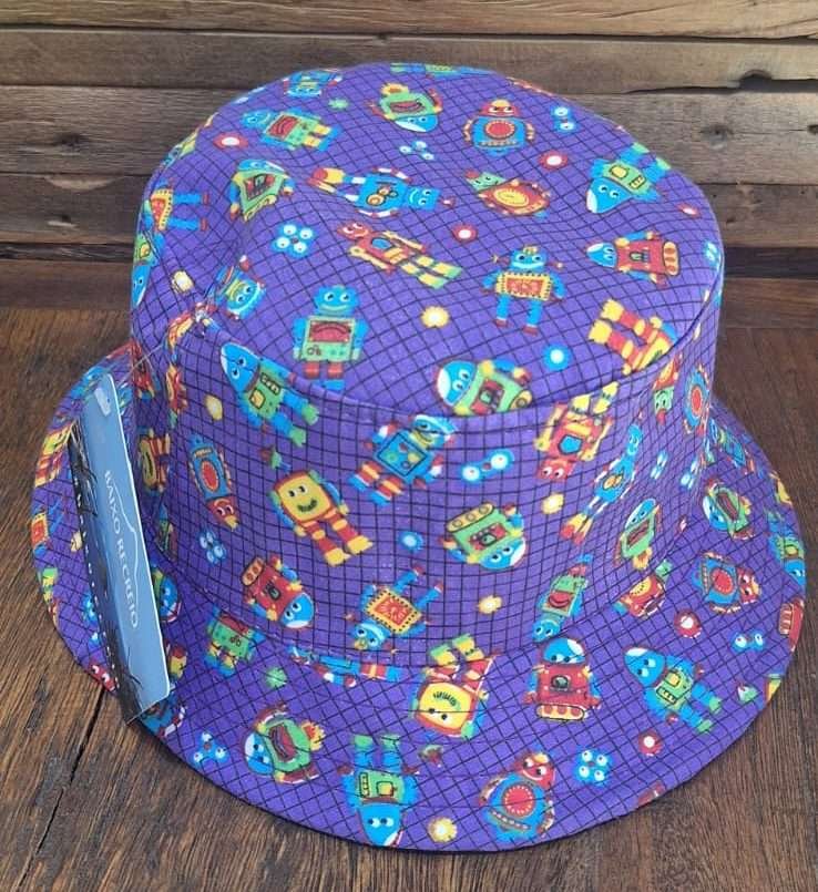 Chapeu bucket infantil robôs