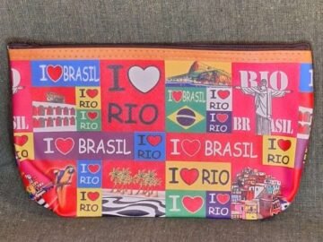 necesserie grande colorido, Eu amo Rio, Rio de Janeiro, lapa, Cristo, brasil, pão de açúcar, bondinho, Rio de Janeiro, Brasil