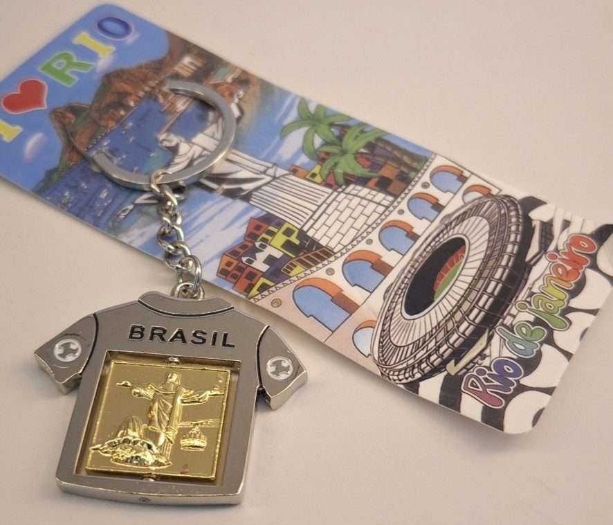 chaveiro camisa Brasil, Rio de Janeiro, bondinho, cristo
