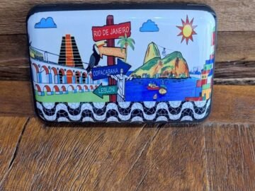 Carteira Porta Cartão Lembrança Souvenir placas , lapa, Cristo, brasil, pão de açucar, bondinho, Rio de Janeiro, Brasil