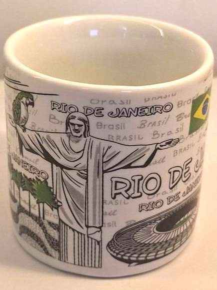 Xícara M cristo bandeira do Brasil