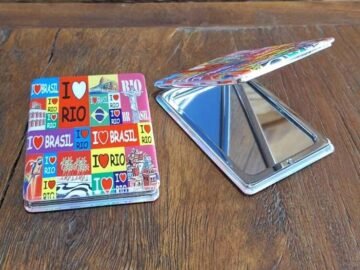 espelho de bolsa colorido, Eu amo Rio, Rio de Janeiro, lapa, Cristo, brasil, pão de açucar, bondinho, Rio de Janeiro, Brasil