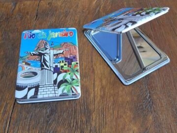 Espelho de bolsa Rio de janeiro colorido, cristo, maracanã, arcos da lapa, pão de açúcar, favela.