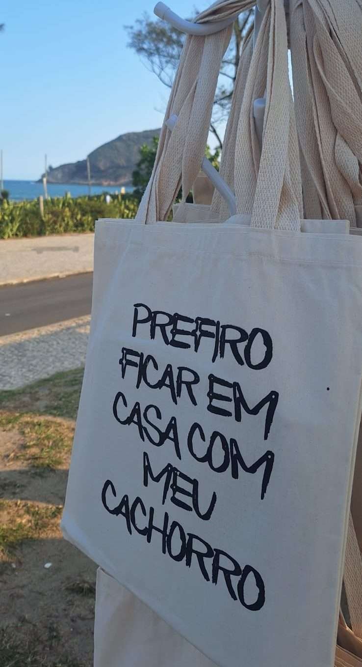 ecobag prefiro ficar em casa com meu cachorro