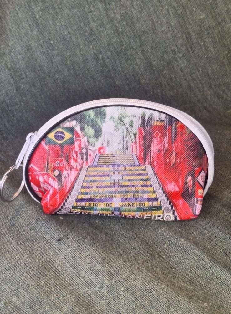 porta moedas Escadaria Selarón com pontos turísticos do Rio de Janeiro, maracanã, Corcovado, Lapa, bondinho.