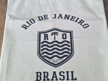 ecobag símbolo praiano, Rio de Janeiro, Brasil coqueiro