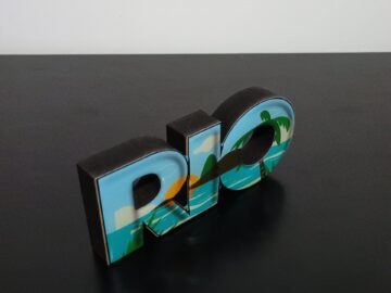 Placa de madeira Rio