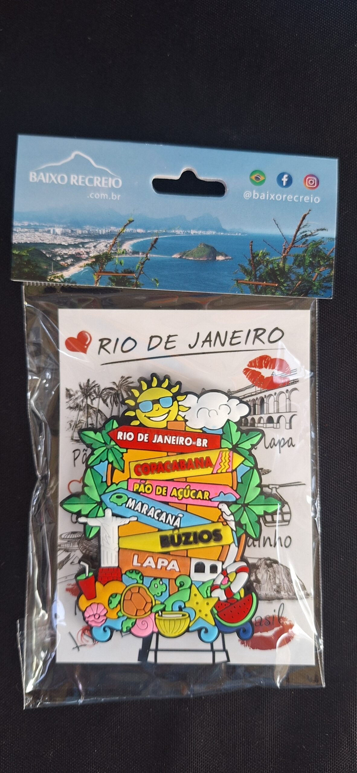 Imã de geladeira de borracha Rio de Janeiro Br