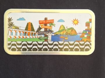 Imã de geladeira placa Rio de Janeiro Brasil arcos da lapa Maracanã Cristo calcadão de Copacabana bondinho