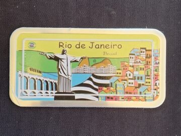 Imã de geladeira placa Rio de Janeiro Cristo redentor arcos da Lapa