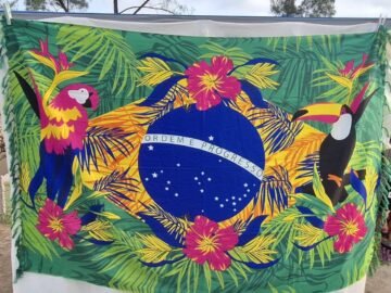 Canga de poliéster tucanos e araras Brasil