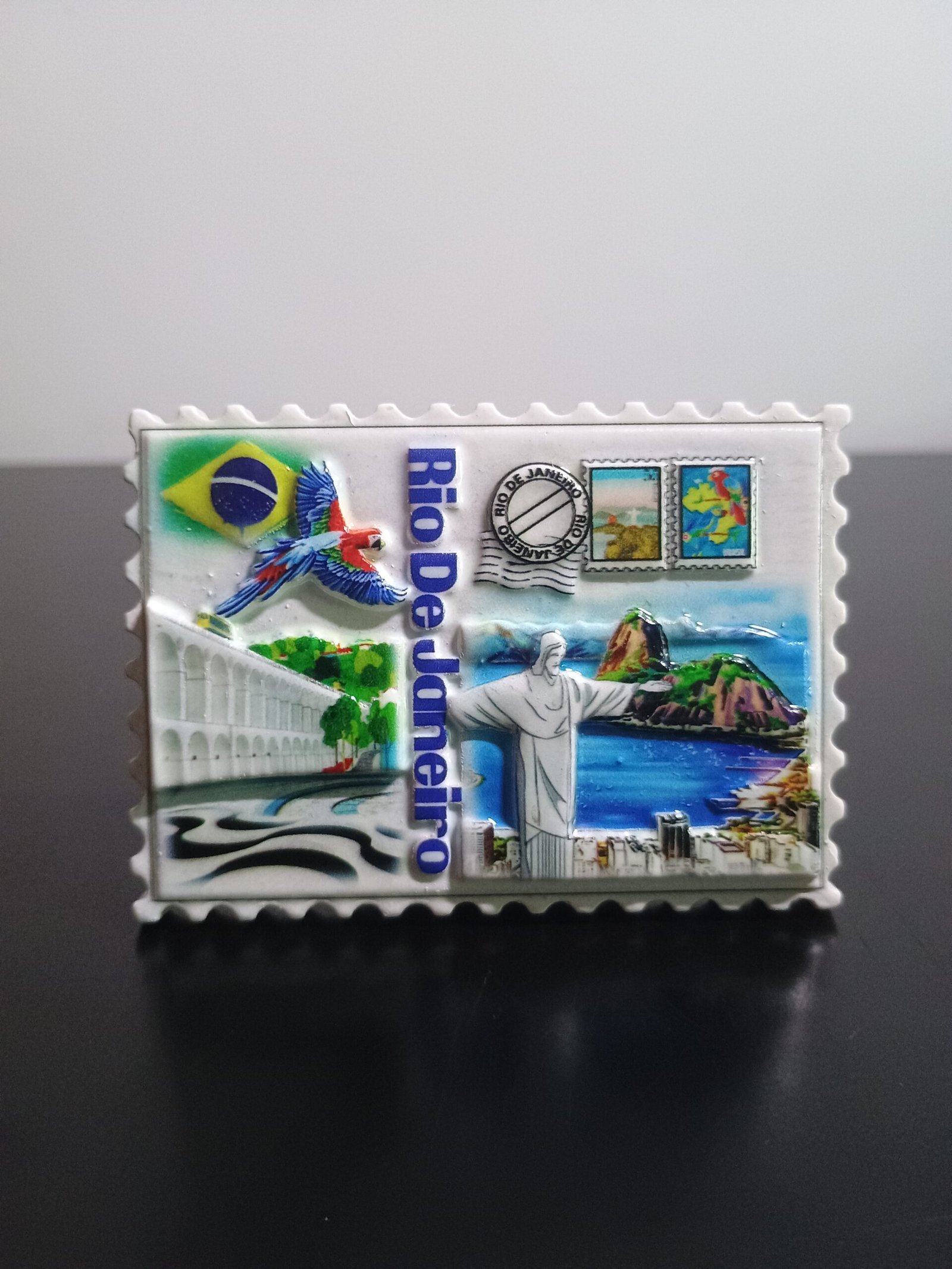 Imã de resina cartão postal Rio de Janeiro, arcos da lapa,  pão de açúcar.