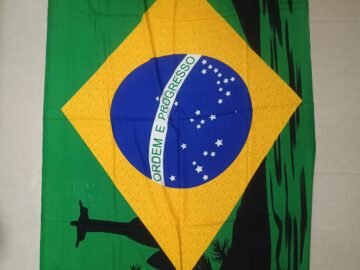 Canga poliester bandeira do Brasil estilo selva