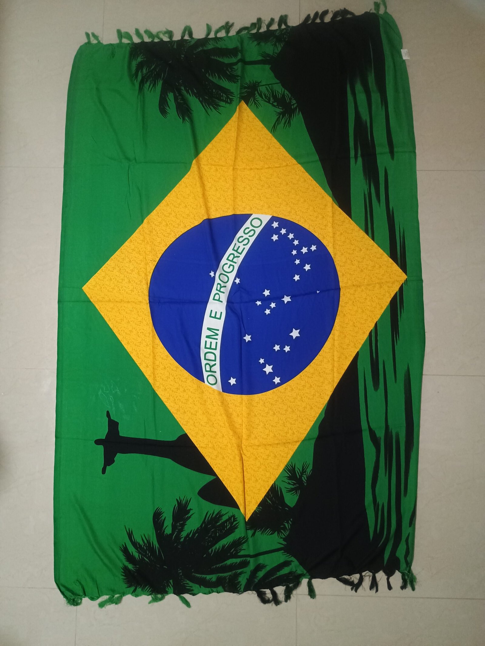 Canga poliester bandeira do Brasil estilo selva