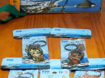 Box Com 05 Chaveiros Rio De Janeiro Sandalia Metal Souvenir