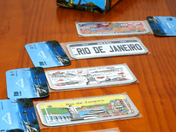 Box Com 05 Imãs Geladeira Rio De Janeiro Mini Placa Souvenir